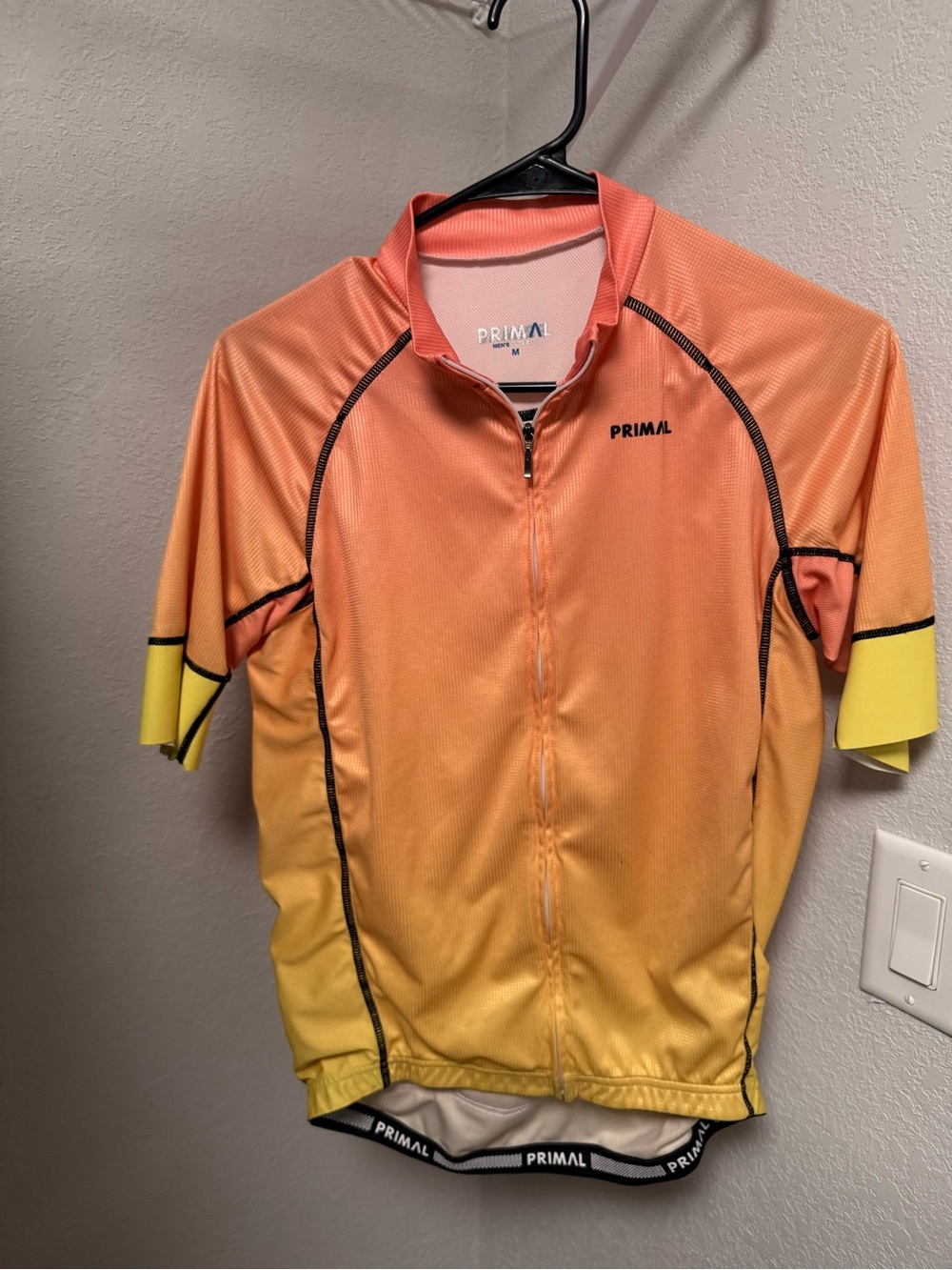 Primal Men’s Orange Gradient Cycling Jersey- Medium